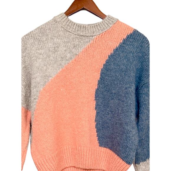 TOPSHOP Women's Abstract Colorblock Sweater Pullover Size 4-6 - Picture 6 of 6